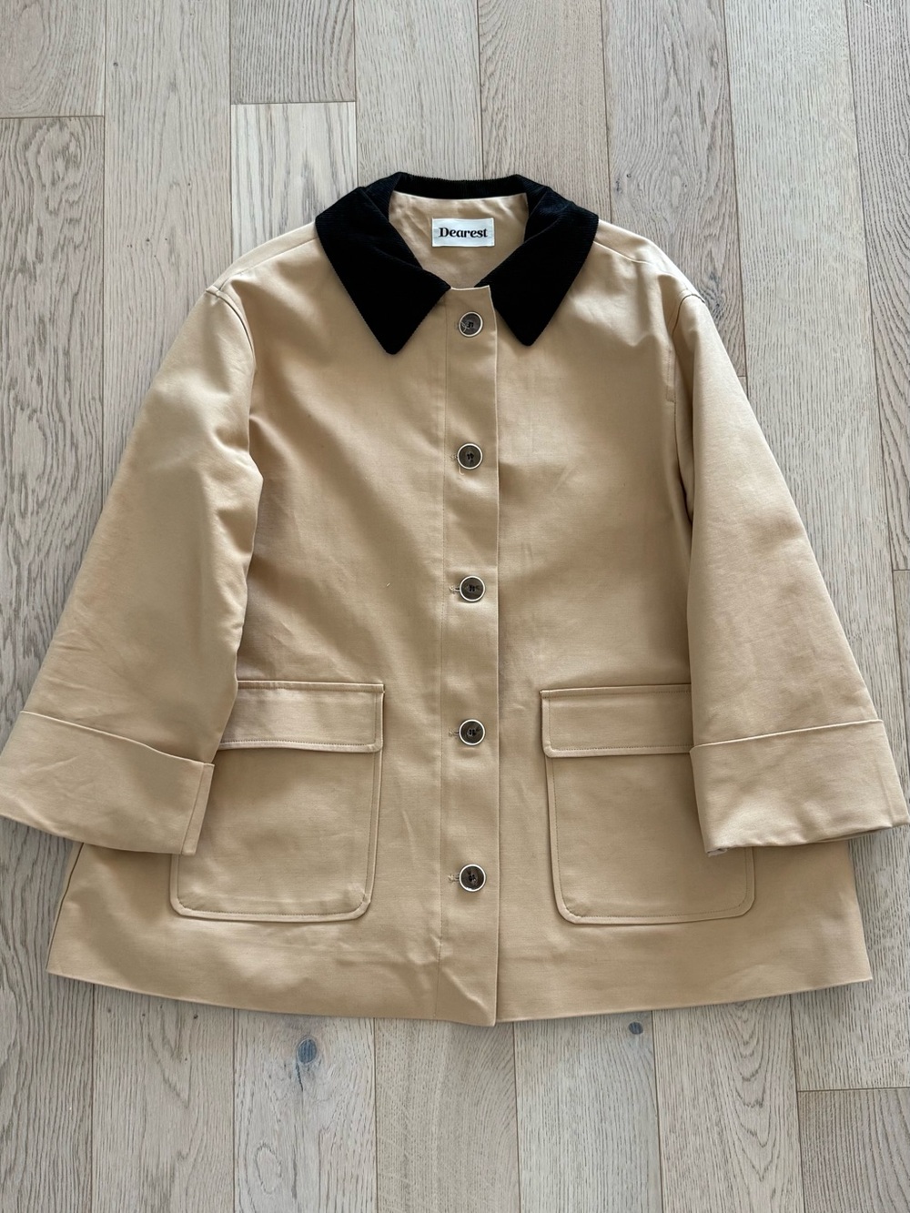 Chore Trench utility Coat with Black corduroy Collar